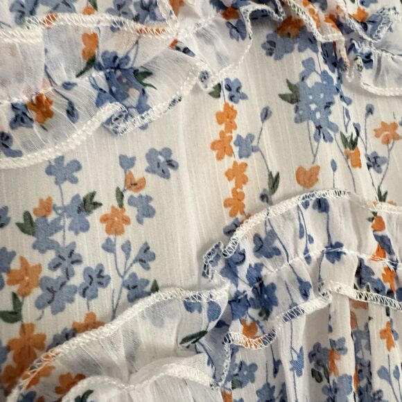 Summer Dress Size Large Boho Deep V Back Chicwish Floral Open Back Ruffle - Picture 10 of 14